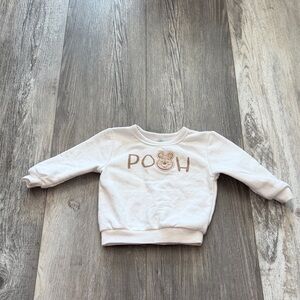 Disney Cream Pooh Embroidered Kids Sweatshirt